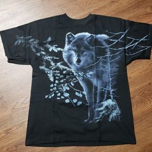 90s Vintage Single Stitch Overall Print Wolf